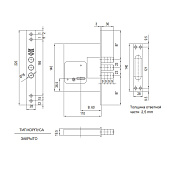 Замок врезной сувальдный 257L-BS60-CP-4 KEY (w/o SP, w/o Ros) KALE 257L0000025