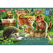  Альбом для рисования А4 32л, скрепка, Давай дружить, 32А4В 