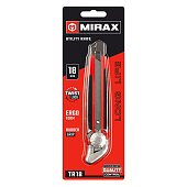 Нож 18мм, обрезиненный, с винтовым фиксатором, MIRAX Нож 18мм, обрезиненный, с винтовым фиксатором, MIRAX