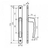  Ручки для дверей БУЛАТ 85.25.67 м/о 85мм, черный, с пружиной 