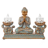  Фигурка декоративная "Будда"с 2-мя LED свечами , L21,5 W7,5 H14,5 см 