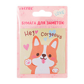 Блок для записей deVENTE Corgi, 75х75 мм, 30 л, с клеевым краем, микс, с европодвесом, 2010020