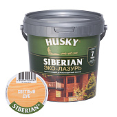 Защит. декор. покрытие HUSKY SIBERIAN ЭКО-ЛАЗУРЬ полуматовый светлый дуб 0,9л