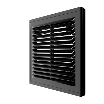 Решетка вентиляционная черная 210х210 сетка 2121Р Black 