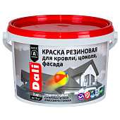  "DALI" краска резиновая для кровли, цоколя, фасада, чёрный - 3 кг 