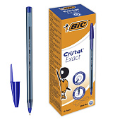 Ручка шариковая BIC Cristal Exact, синяя, узел 0,7 мм, линия 0,28 мм, 992605