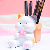Подставка для канцелярских принадлежностей «Good luck cat», white Подставка для канцелярских принадлежностей «Good luck cat», white