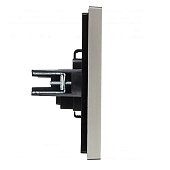 Розетка встраиваемая без заземления, цвет сталь, IEK FORTE&PIANO Розетка встраиваемая без заземления, цвет сталь, IEK FORTE&PIANO