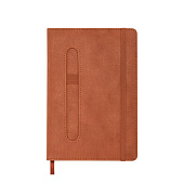  Ежедневник недатированный А5 148x218мм BRAUBERG Optimal, резинка, держатель, 160л, коричневый,118643 