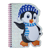  Блокнот фигурный 48 листов, А6 , линия, на гребне, Зверушки, микс, 9630210 