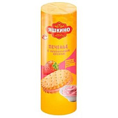  Печенье Яшкино Сэндвич Клубничная начинка 190г 