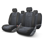  Чехлы автомоб Autoprofi AIRBAG полиэстер+велюр, 9 предм. Черный  TT-902V BK/BK 