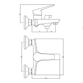  Смеситель для ванны Murano Gold золото короткий излив с c аксессуарами MR54Gold Esko 