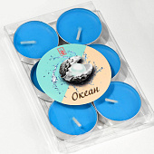  Набор свечей чайных ароматических, 6 шт, океан 831894 