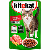  Влажный корм Китекат говядина в соусе 85г 