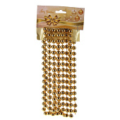  Бусы декоративные - шары, 2,7м, пластик, золото 722778 