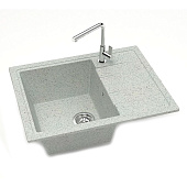Мойка кварцевая прямоугольная с крылом св.серая матовая 575x470х200 150/Q10 Agata Мойка кварцевая прямоугольная с крылом св.серая матовая 575x470х200 150/Q10 Agata