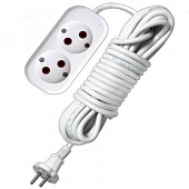 Удлинитель 2 гнезда, 3м без заземл. 10А IP20, ПВС 2х0.75 АБС-пластик UNIVersal Е-202 Удлинитель 2 гнезда, 3м без заземл. 10А IP20, ПВС 2х0.75 АБС-пластик UNIVersal Е-202