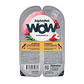 Влажный корм AlphaPet WOW Superpremium для щенков, беременных и кормящих собак 85г индейка/потрошки соус 215011