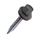 Саморезы кровельные 5,5х25мм, 60шт, RAL 7024 графитовый серый Саморезы кровельные 5,5х25мм, 60шт, RAL 7024 графитовый серый