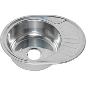  Мойка врезная 57x45см 0,6мм с сифоном овальная ЛЕВАЯ MLN 5745L-P Melana 