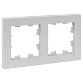 Рамка для розеток и выключателей, 2 поста, цвет белый, EKF Эпика Рамка для розеток и выключателей, 2 поста, цвет белый, EKF Эпика