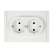  Розетка двойная встраиваемая с заземлением, цвет белый, IEK FORTE&PIANO 