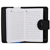 Записная книжка А7 60л BASIR клетка с ручкой черная, МС-5184 Записная книжка А7 60л BASIR клетка с ручкой черная, МС-5184