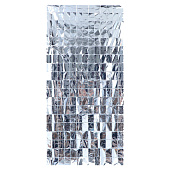 Праздничный занавес 100х200 см, цвет серебро, 7016031 Праздничный занавес 100х200 см, цвет серебро, 7016031