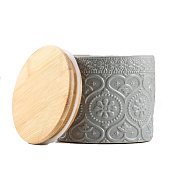 Банка для сыпучих продуктов «Кружева. Сердца», 400 мл, 10х9,5 см, керамическая, серый 5362050 Банка для сыпучих продуктов «Кружева. Сердца», 400 мл, 10х9,5 см, керамическая, серый 5362050