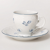  Чашка 170 мл с блюдцем 140 мм Bernadotte  декор "Синие мелкие цветы" БЕР0225 