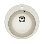 Мойка из искуственного камня круглая белая матовая 475x475x170 с сифоном Soft-touch GR 475-001 Gota Rocio Мойка из искуственного камня круглая белая матовая 475x475x170 с сифоном Soft-touch GR 475-001 Gota Rocio