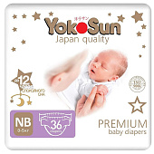  Подгузники YOKOSUN PREMIUM NB (0-5 кг) 36шт 