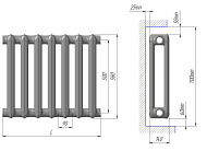  Радиатор чугунный МС-140 М4 7секц 