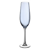 Набор бокалов для шампанского Crystal Bohemia Columba Optic Синяя чаша 260 мл (2 шт) БСС0505