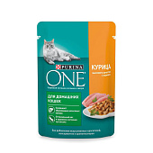  Влажный корм для кошек ONE домашних Курица с Морковью 75г 
