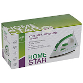 Утюг HOMESTAR HS-4001 бело-зеленый 2000Вт, подошва тефлон, паровой удар Утюг HOMESTAR HS-4001 бело-зеленый 2000Вт, подошва тефлон, паровой удар