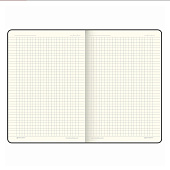  Блокнот А5 Brauberg Duo, 80 л, клетка, под кожу, с резинкой, черный/серый, 113433 