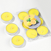  Набор свечей чайных ароматических, 6 шт, лимон 831895 