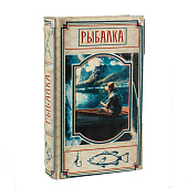  Сейф-книга дерево кожзам Рыбалка 3D тиснение 21х13х5 см, 9932525 