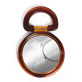  Зеркало настольное пласт скл-под круг (2) ЯНТАРЬ d9/18х11,5см увел к/кор QF 5395832 