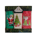 Комплект полотенец Праздничное 40х60 см вафля из 3-х пр. Комплект полотенец Праздничное 40х60 см вафля из 3-х пр.