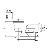 Сифон для душевого поддона WIRQUIN 1 1/2"х40 с ревизией 30975011