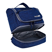  Косметичка 2х секционная Круиз, 24х13х21см, 2 отд на молниях, крючок, синий 4328905 