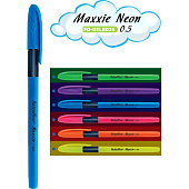  Ручка шариковая FlexOffice Maxxie Neon, синяя, 0,5 мм, ассорти неон, FO-GELB 035N MIX BLUE 