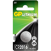 Батарейка литиевая CR2016, 1шт, GP Батарейка литиевая CR2016, 1шт, GP