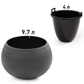 Кашпо Жемчужина 4л графитовое М8916 Кашпо Жемчужина 4л графитовое М8916