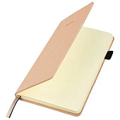  Блокнот А5 138x213мм BRAUBERG Velvet, резинка, держатель, 80л, клетка, розовый, 116242 