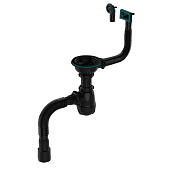 Сифон для мойки Aquant 3 1/2"х40 гибкая труба 40х40/50 черный B0186 Сифон для мойки Aquant 3 1/2"х40 гибкая труба 40х40/50 черный B0186