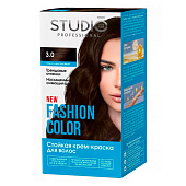 Краска для волос STUDIO FASHION COLOR стойкая 3.0 Темно-каштановый Краска для волос STUDIO FASHION COLOR стойкая 3.0 Темно-каштановый